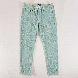 J CREW Toothpick Women's 27 (Actual 31" x 28") 8" Low-Rise Jeans Flowers $115